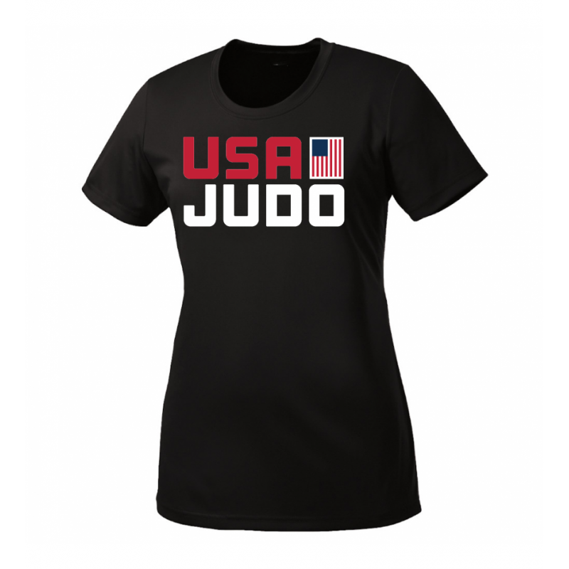 W's Flag USA Judo SS Tee - Black